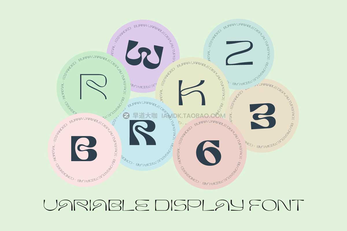 复古迷幻波浪扭曲酸性画册书籍标题Logo设计英文字体安装包 Burra - Psychedelic font_img_2