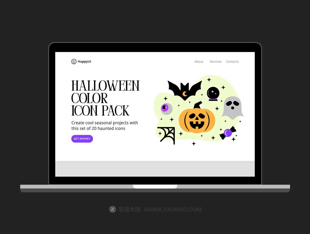 20款现代多彩万圣节AI矢量图标Icons设计素材合集 Halloween Color Icon Pack_img_2