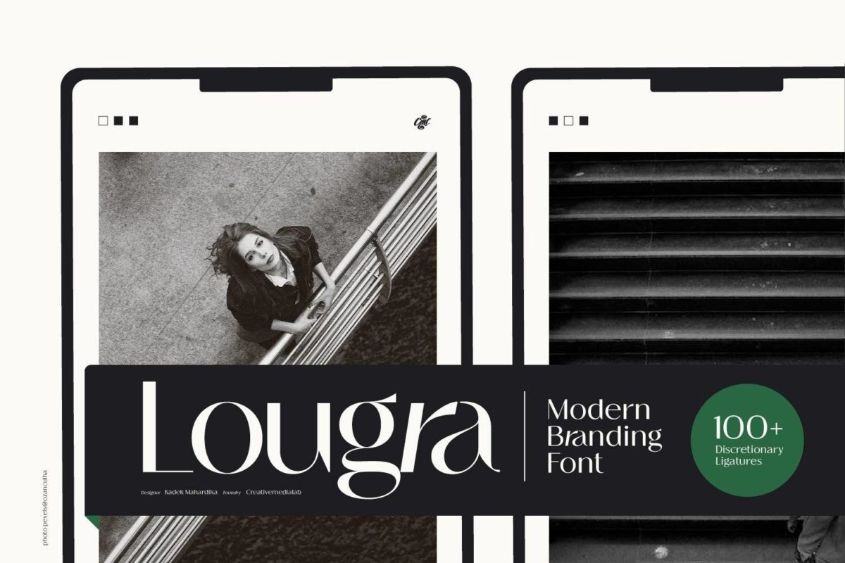 时尚优雅化妆品品牌标题Logo设计无衬线英文字体素材 Lougra - Modern Branding Font_img_3