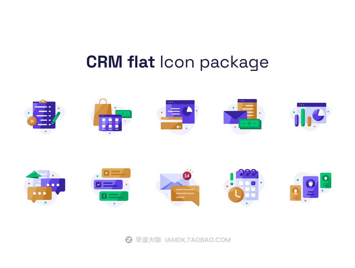 33个现代时尚CRM服务团队合作办公AI矢量手绘插图设计素材包 CRM & Office SVG package_img_2