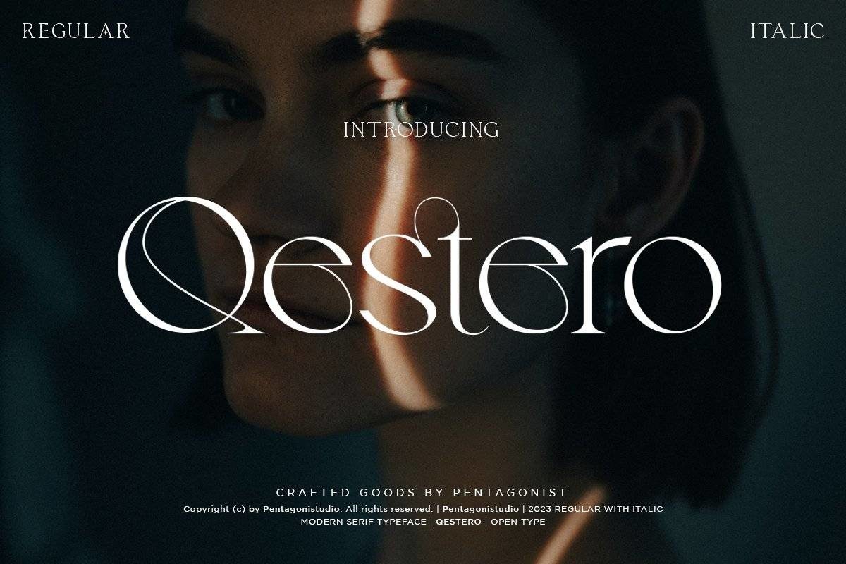 现代时尚优雅女性化品牌推广海报标题设计Logo英文字体素材包 Qestero | Exotic Display Font_img_3