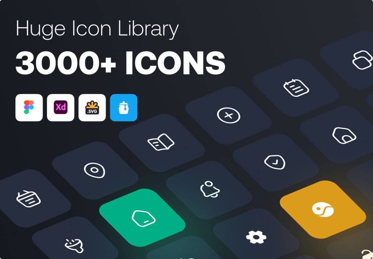 3000+款专业APP网站界面设计AI矢量线稿图标素材合集 Huge Icon Pack | 3,000+ Icons Set_img_3