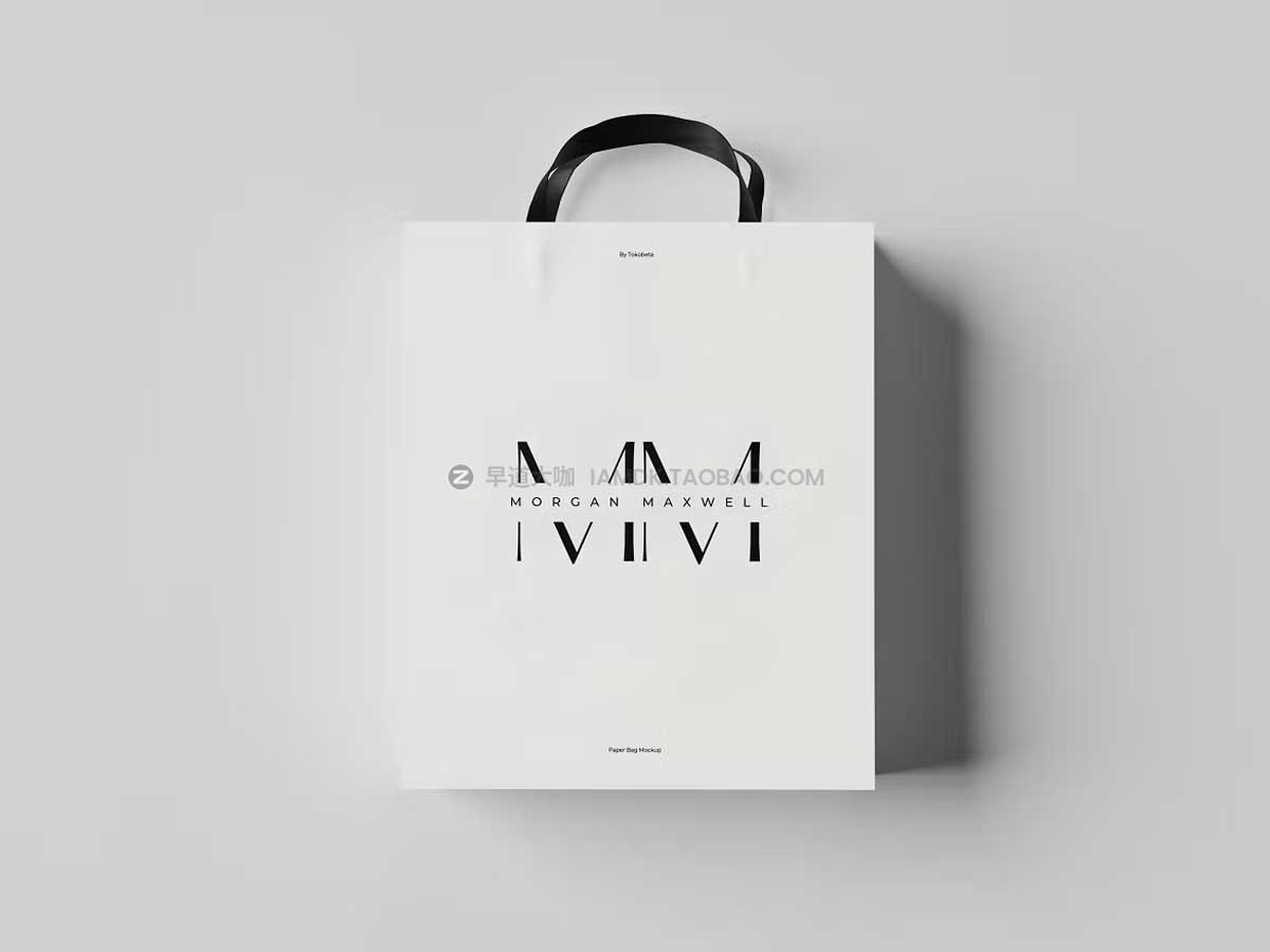 6款简约商城购物产品手提纸袋设计PS贴图样机模板 Shopping Bag Mockup_img_2