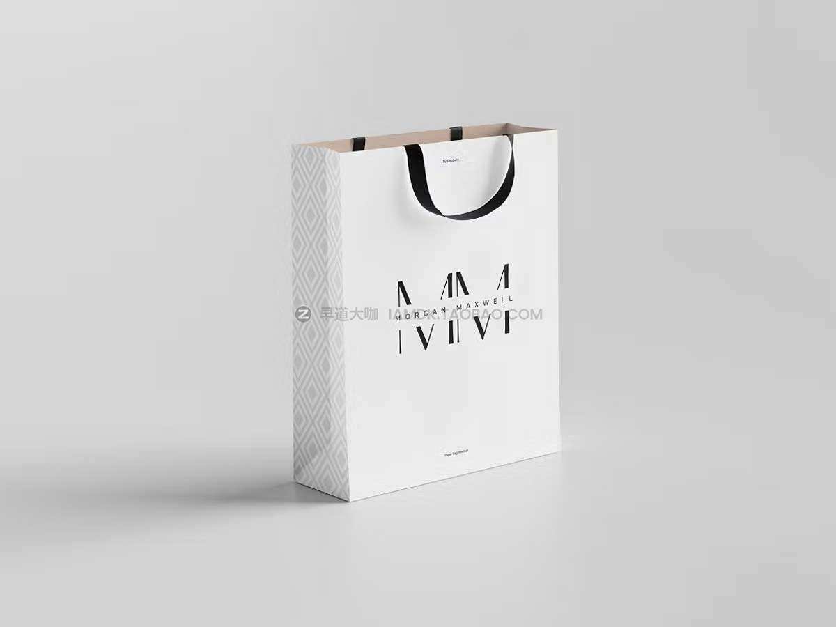 6款简约商城购物产品手提纸袋设计PS贴图样机模板 Shopping Bag Mockup_img_2