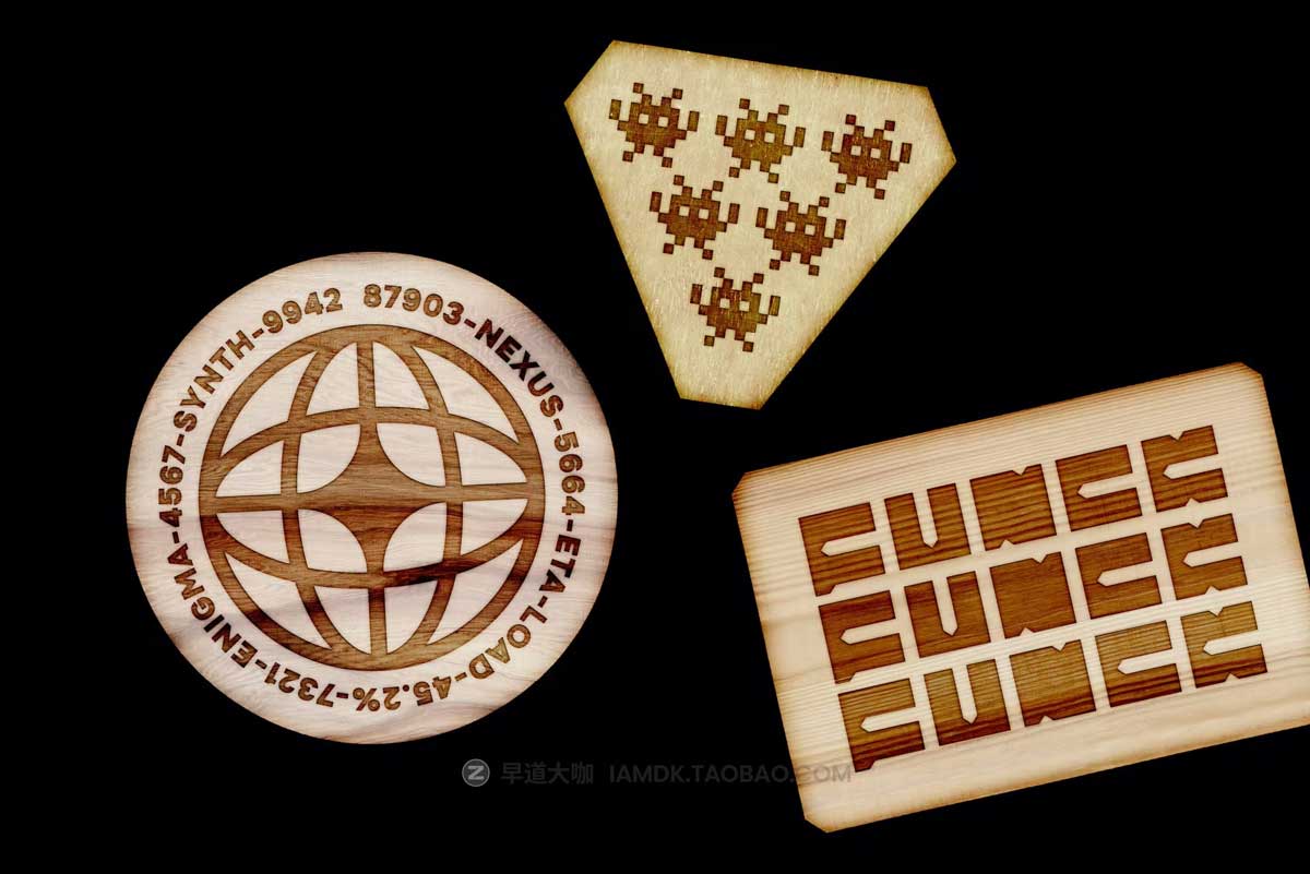 逼真木质灼烧雕刻徽章徽标胸牌设计PS样机模板源文件 Wooden Badge Generator_img_2