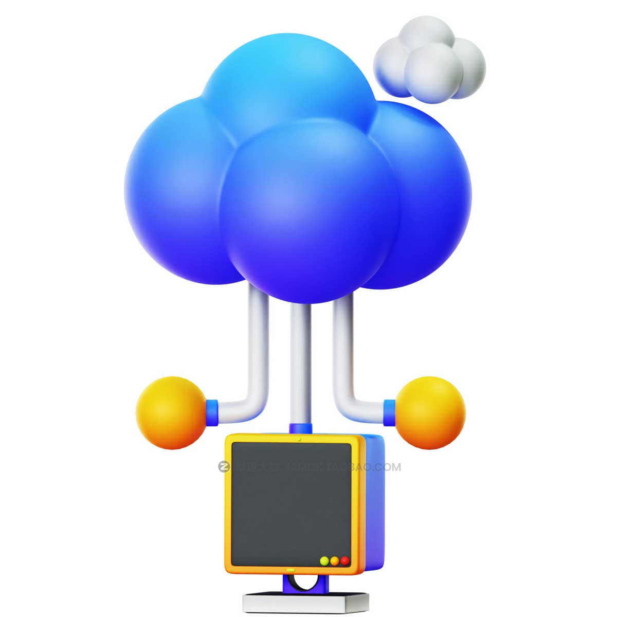 20款3D立体互联网科技网络服务器图标Icons设计素材合集 Cloud Computing 3D Icon_img_2