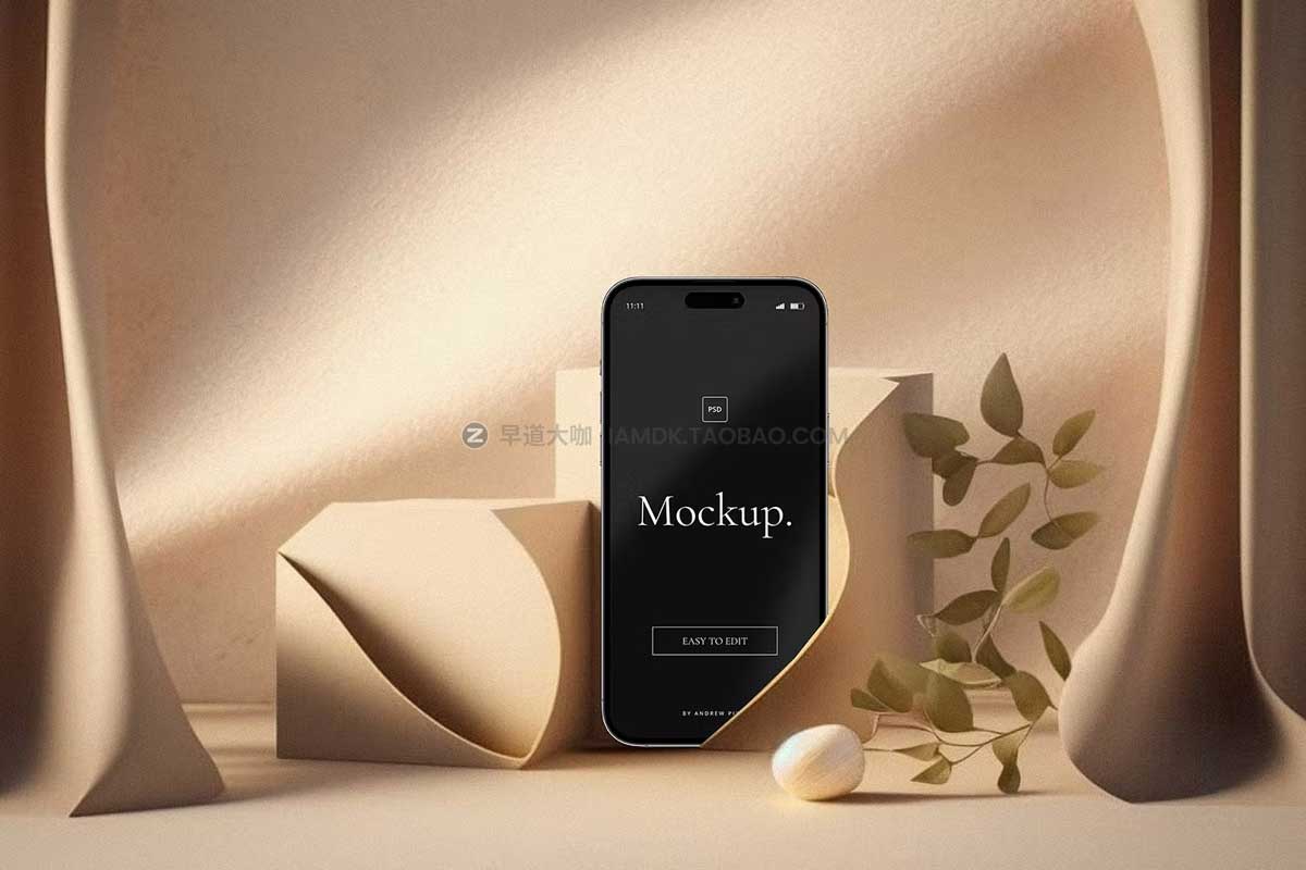 时尚APP用户界面设计苹果手机iPhone 14 Pro Max屏幕演示样机模板 iPhone 14 Pro Elegant Mockups_img_2