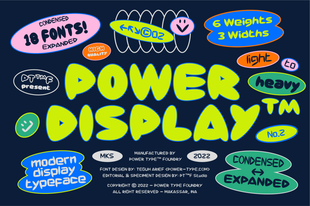 18款卡通有趣圆润标签贴纸标题Logo徽标设计英文字体安装包 Power Display Font Family_img_3