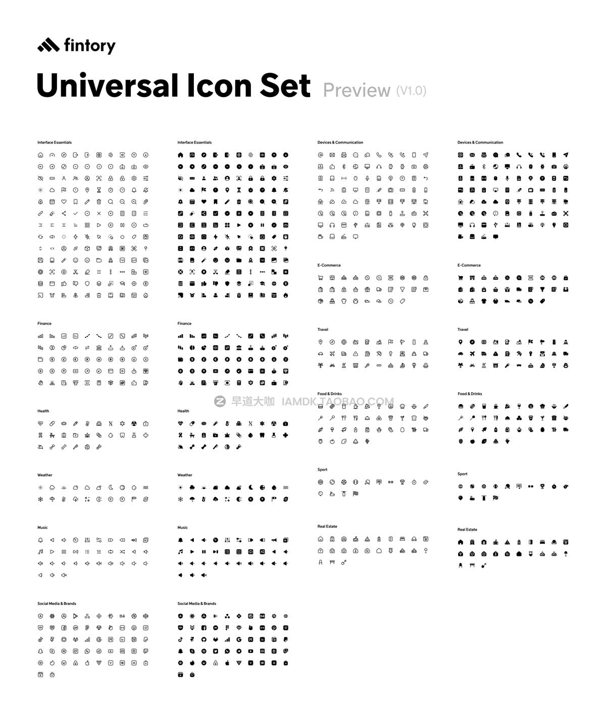 1000+专业网站APP用户界面设计图标Icons设计矢量素材包 Universal Icon Set | 1,000+ Icons_img_2