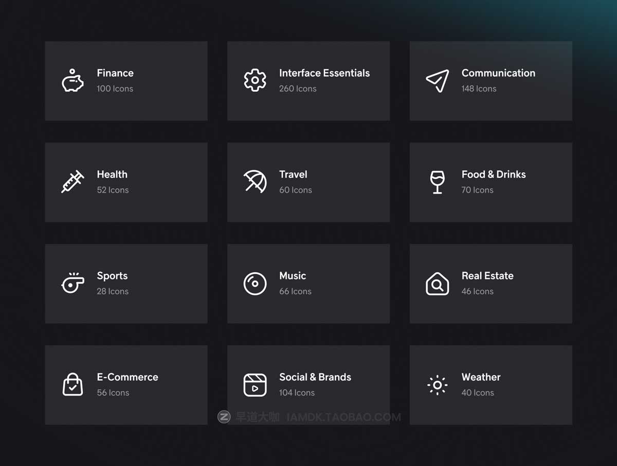 1000+专业网站APP用户界面设计图标Icons设计矢量素材包 Universal Icon Set | 1,000+ Icons_img_2