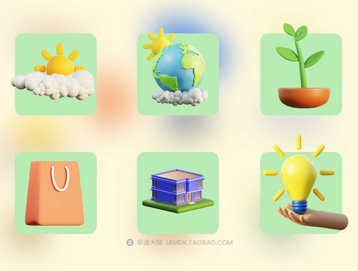 10款高级3D卡通有趣APP界面设计图标Icons设计素材包 3D Icons for your next projects_img_2