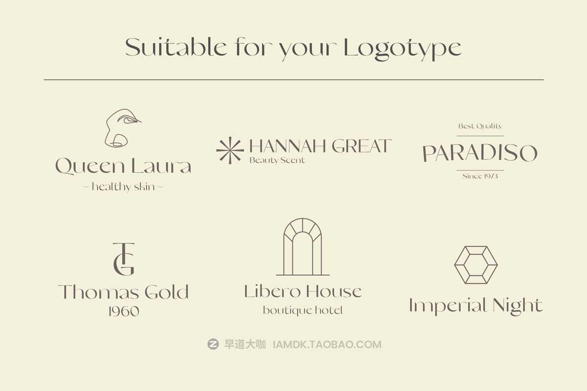 优雅奢华女性化品牌logo书籍封面标题设计无衬线英文字体包 Costigue Luxury Sans_img_2