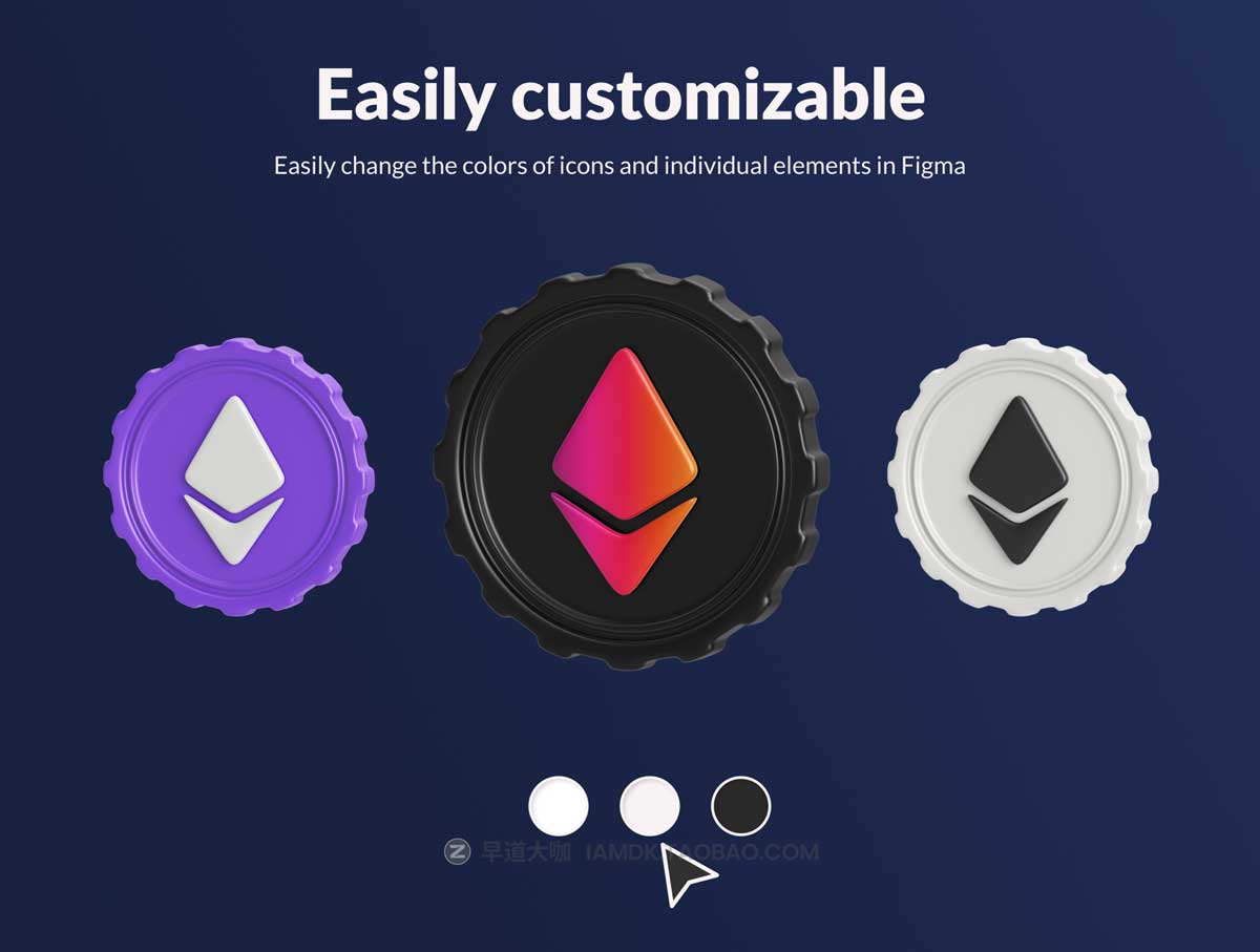 45款高级加密货币硬币3D图标Icons设计素材合集 Crypto Coins: 3D Icon Set_img_2