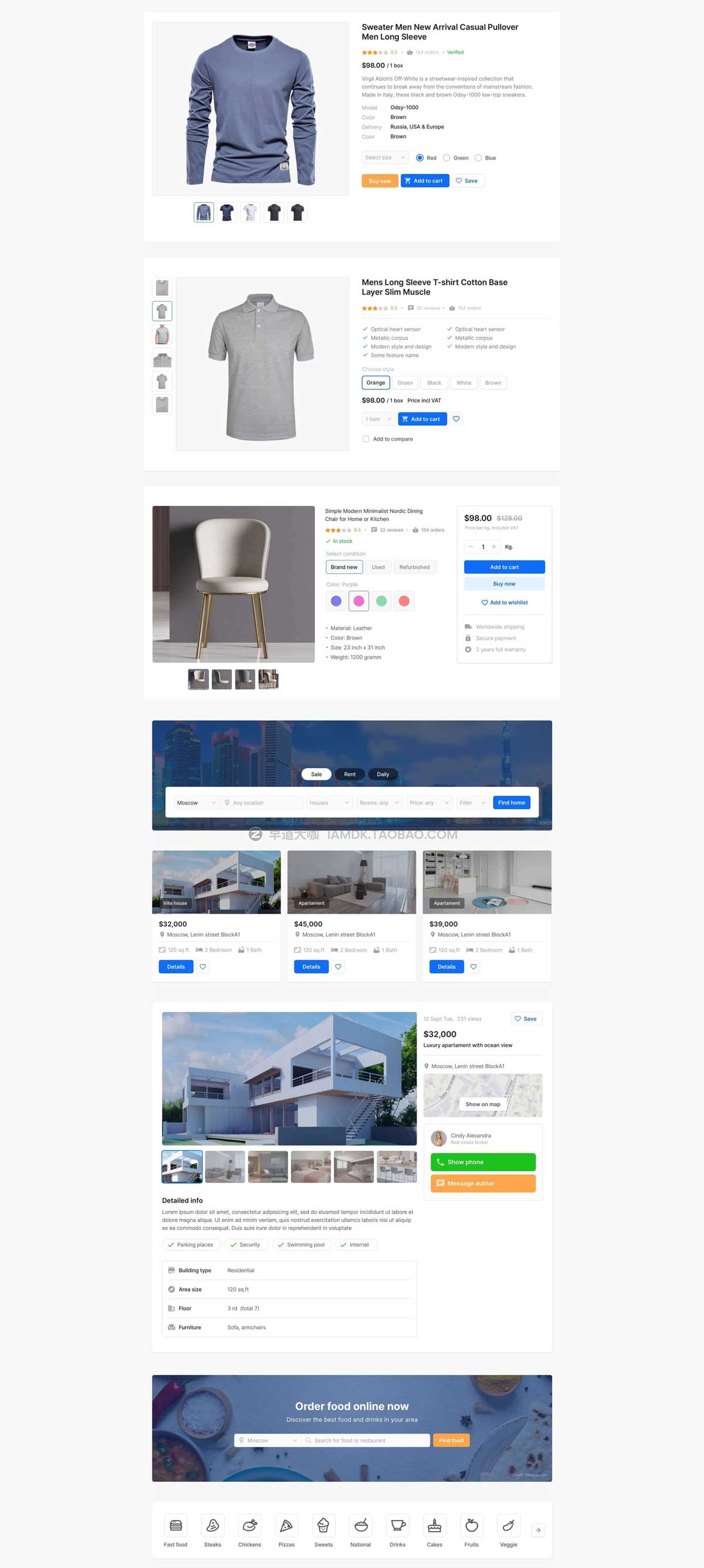 100多个创意电子商城网站界面设计Web UI套件设计素材合集 E-commerce UI Kit and templates_img_2