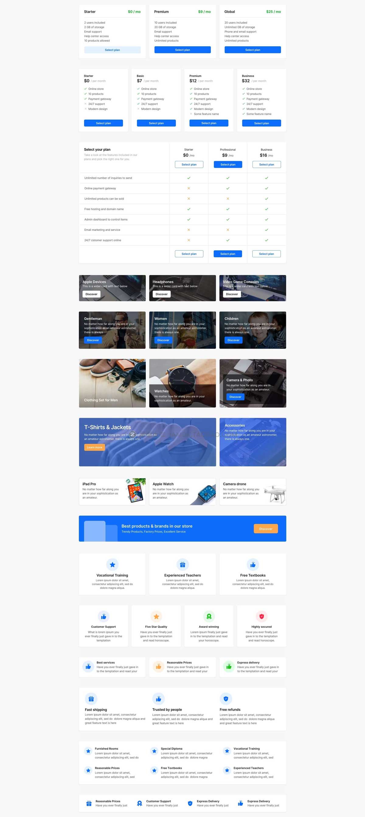 100多个创意电子商城网站界面设计Web UI套件设计素材合集 E-commerce UI Kit and templates_img_2