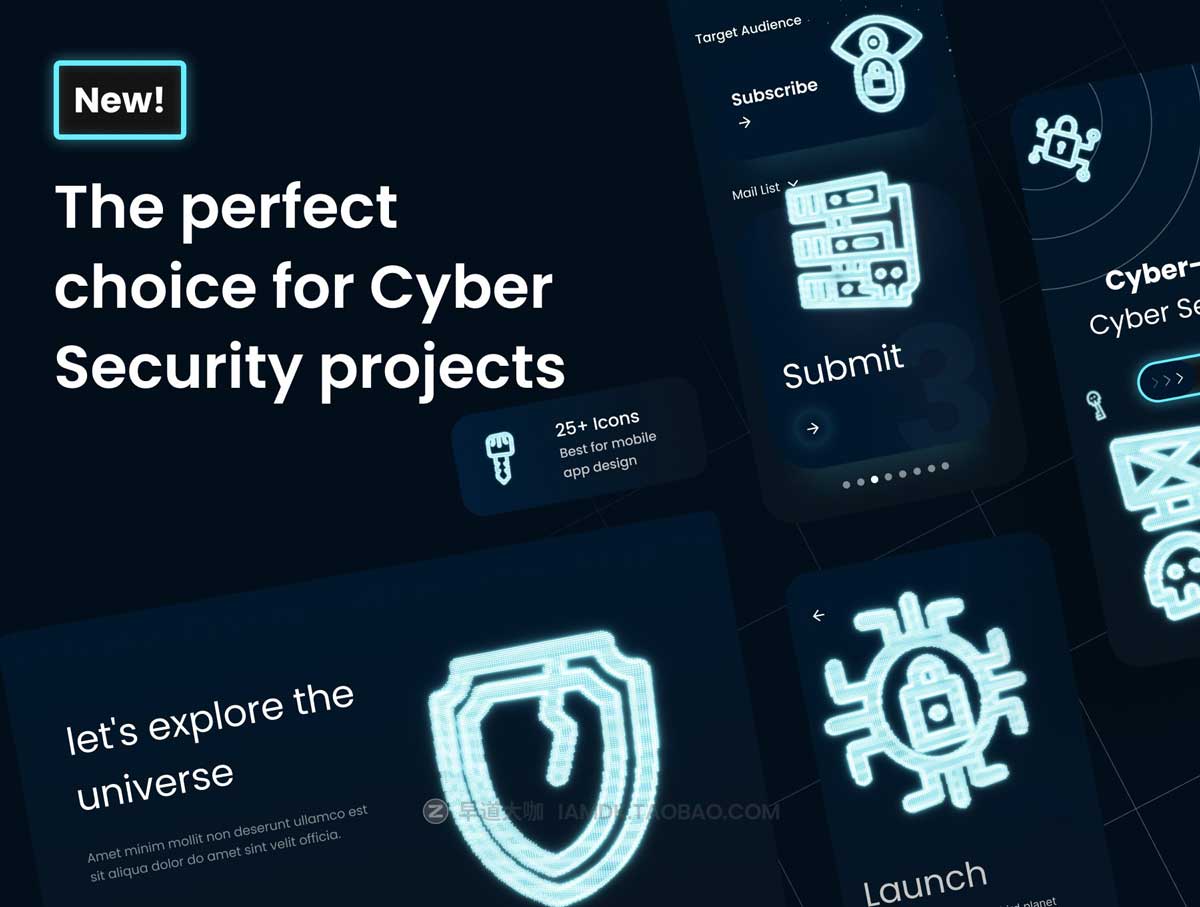 30款像素风网络安全互联网科技3D图标Icons设计素材合集 Cyber-Tec | Cyber Security 3D Icon Pack_img_2