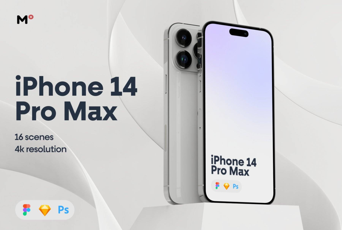 16款逼真APP界面设计苹果iPhone 14 Pro手机屏幕演示样机模板素材包 Collection iPhone 14 Pro Max Mockups_img_3