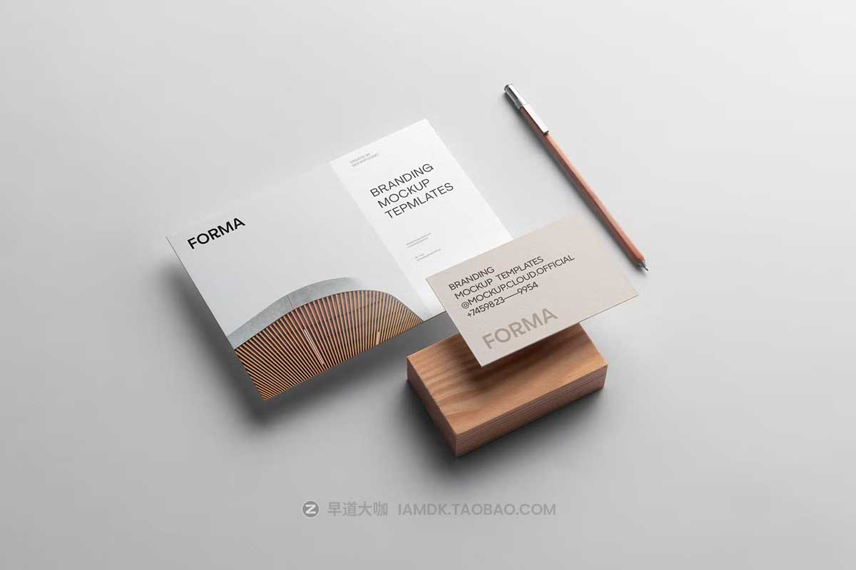 9款时尚简约品牌VI设计画册明信片名片展示效果图PSD样机模板 Forma Branding Mockup Vol. 2_img_2