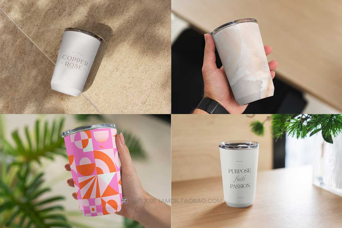 22款时尚不倒翁金属保温水杯设计展示贴图PSD样机模板素材 Tumbler MockUps Pack_img_2