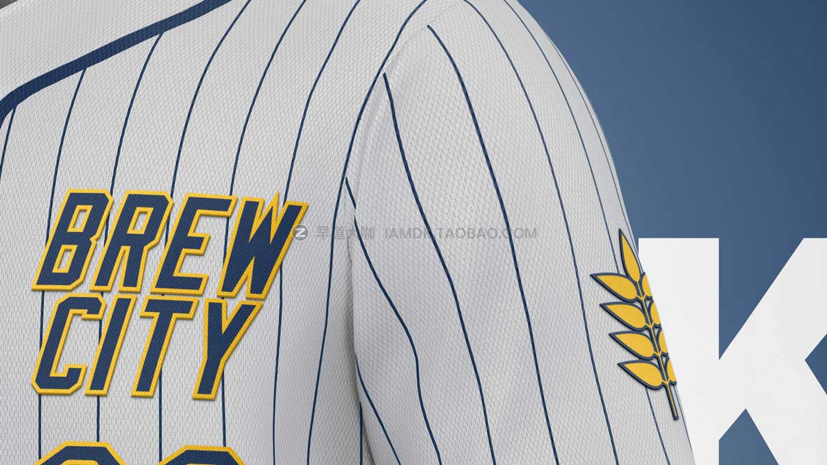 时尚逼真体育足球队服半袖上衣队标Logo设计展示Ps智能贴图样机模板 Baseball Jersey Builder Template_img_2