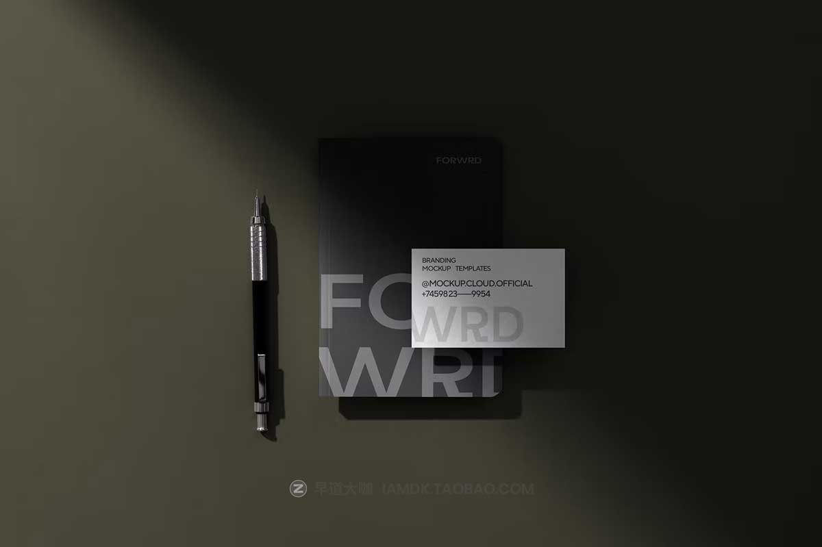 10款时尚A4信纸信封名片笔记本文具VI品牌设计展示Ps贴图样机 Forwrd Branding Mockups Vol. 1_img_2