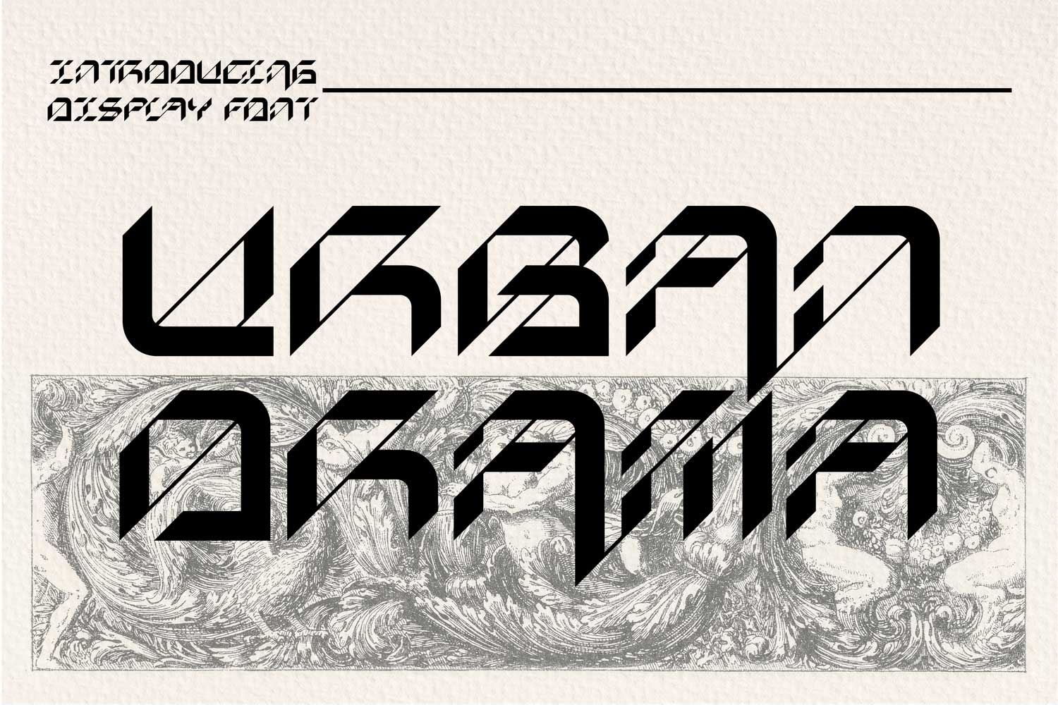 未来科幻字符符号斜角几何风英文字体安装包设计素材 Urban Drama Font_img_2