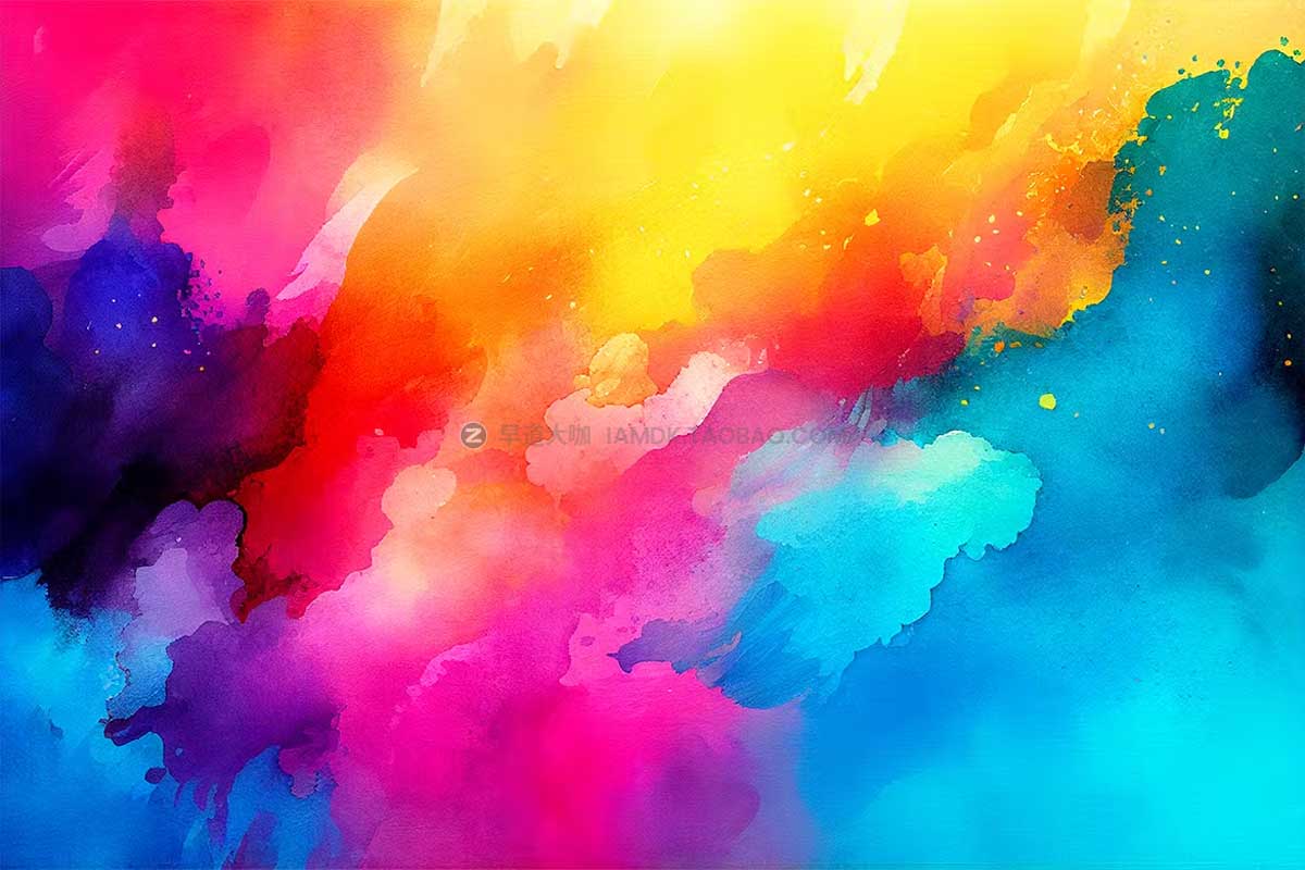 10款多彩油墨水彩抽象数字艺术背景图片设计素材包 Colorful Watercolor Texture Backgrounds_img_2