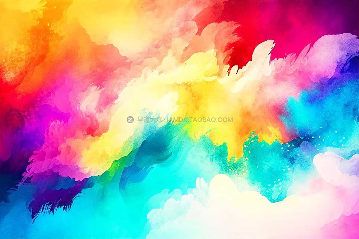 10款多彩油墨水彩抽象数字艺术背景图片设计素材包 Colorful Watercolor Texture Backgrounds_img_2