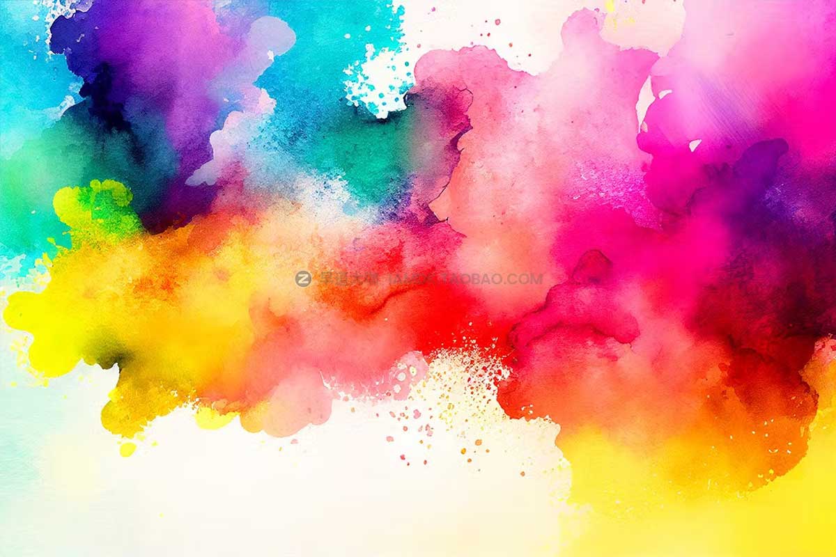 10款多彩油墨水彩抽象数字艺术背景图片设计素材包 Colorful Watercolor Texture Backgrounds_img_2