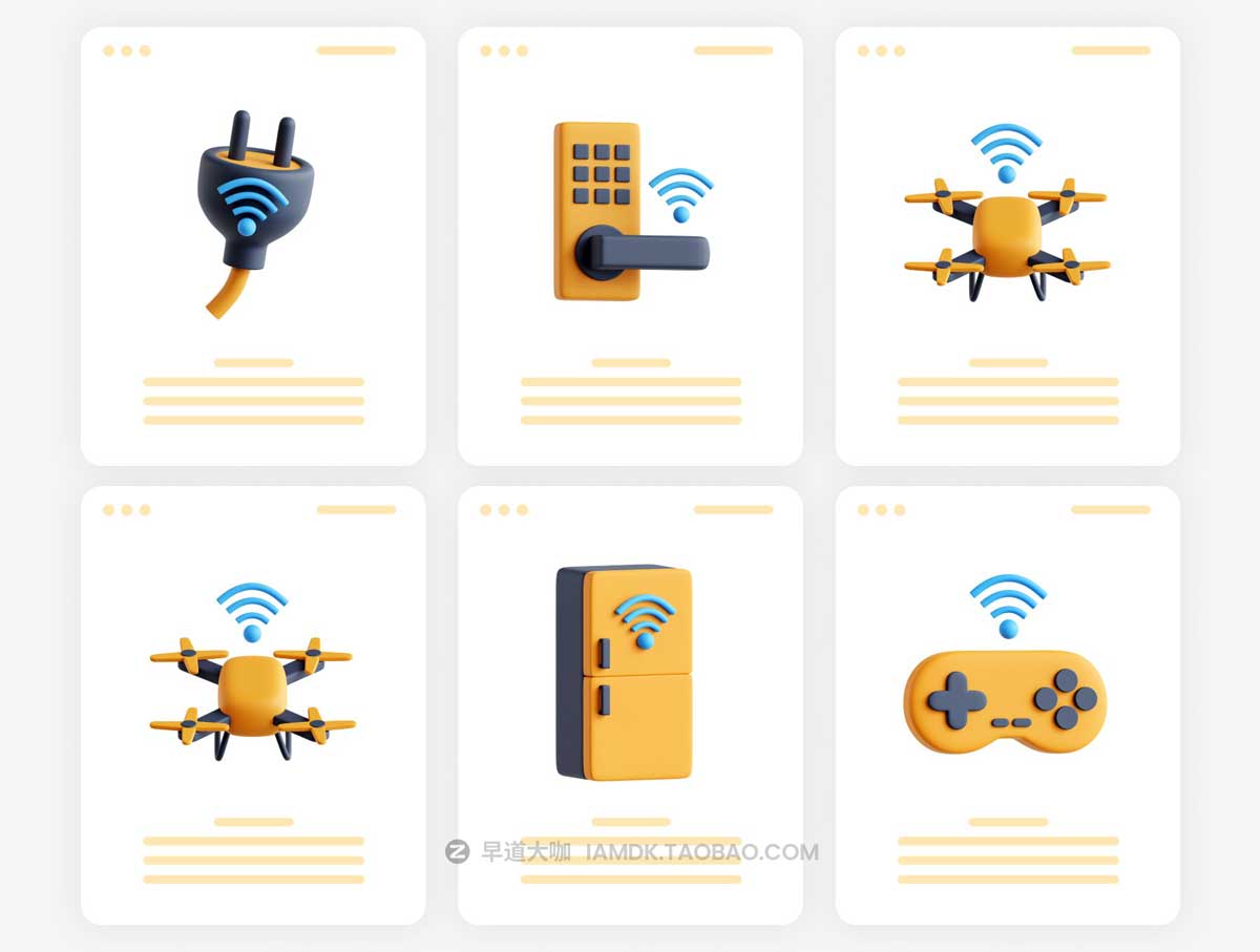 20款卡通有趣智能家居主题3D插图图标Icons设计素材合集 Smart Home 3D Icon Set_img_2