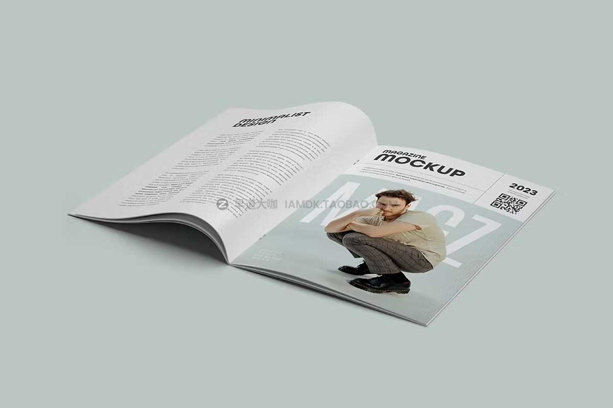 15款极简A4杂志画册小册子设计展示贴图PSD样机模板素材 Minimalist Magazine Mockup_img_2