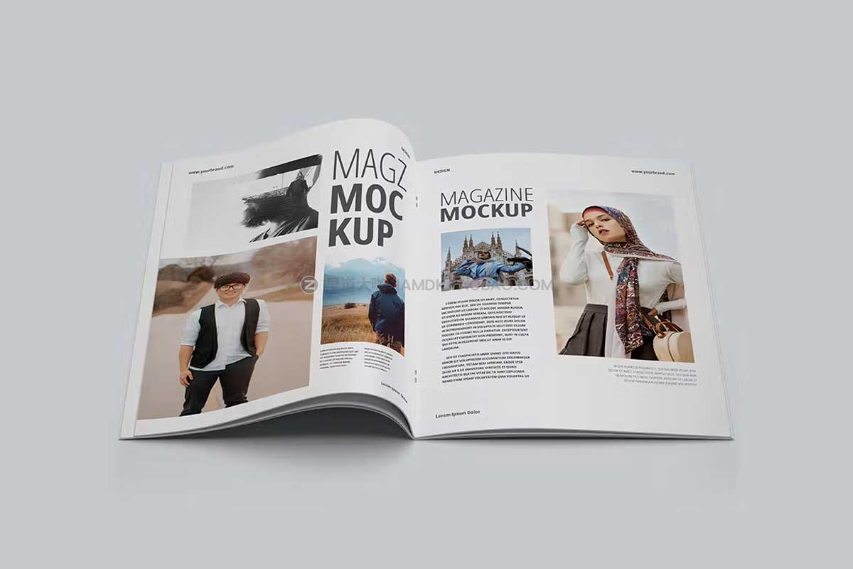 15款极简A4杂志画册小册子设计展示贴图PSD样机模板素材 Minimalist Magazine Mockup_img_2