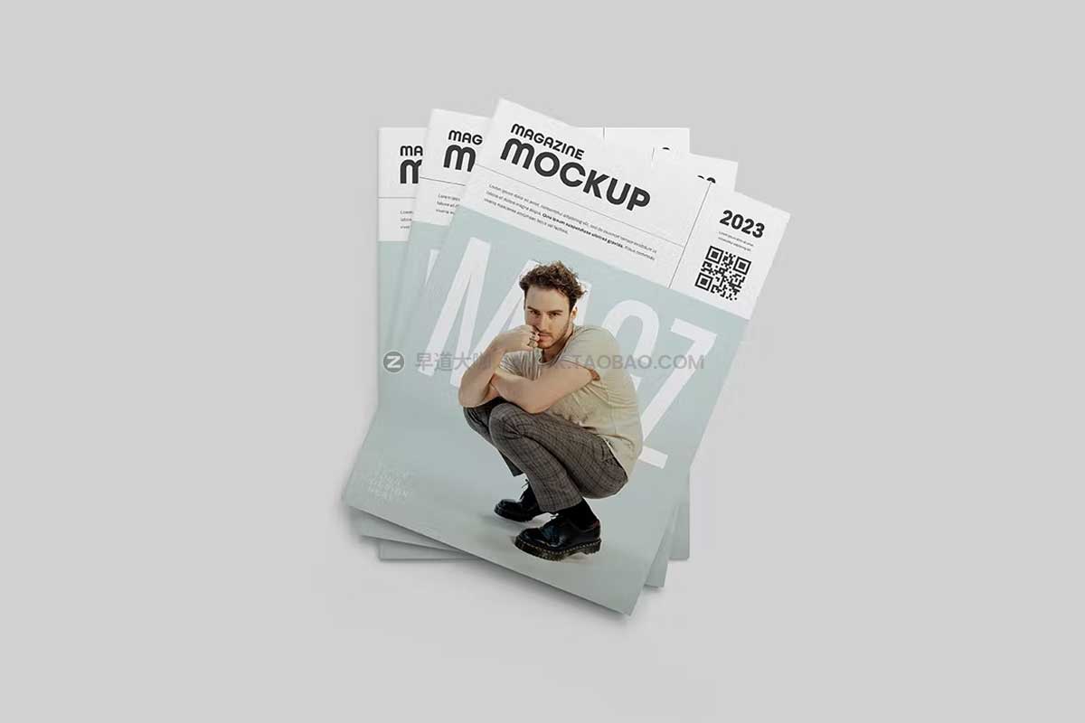 15款极简A4杂志画册小册子设计展示贴图PSD样机模板素材 Minimalist Magazine Mockup_img_2