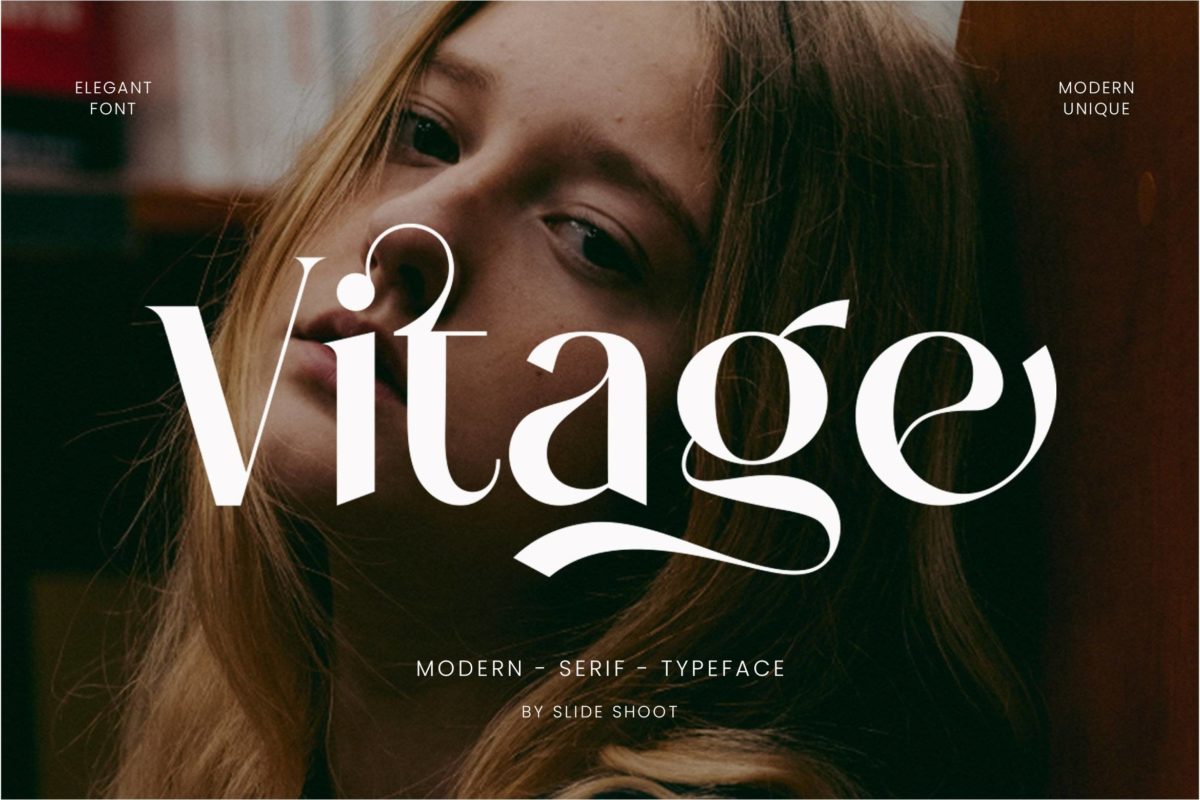 优雅经典杂志排版海报标题设计徽标logo衬线英文字体素材 Vitage Modern Serif Font_img_3