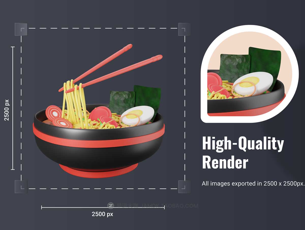 30款食品食物美食膳食3D图标Icons插图插画设计素材包 30 3D Food & Meals Icons Illustration_img_2