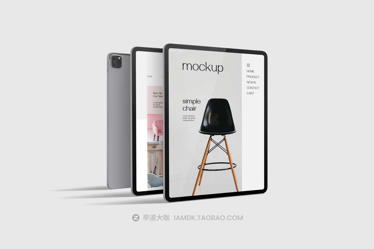 30款逼真苹果iPad平板电脑UI界面APP设计展示PSD样机模板素材 Tablet Pro Mockup_img_2