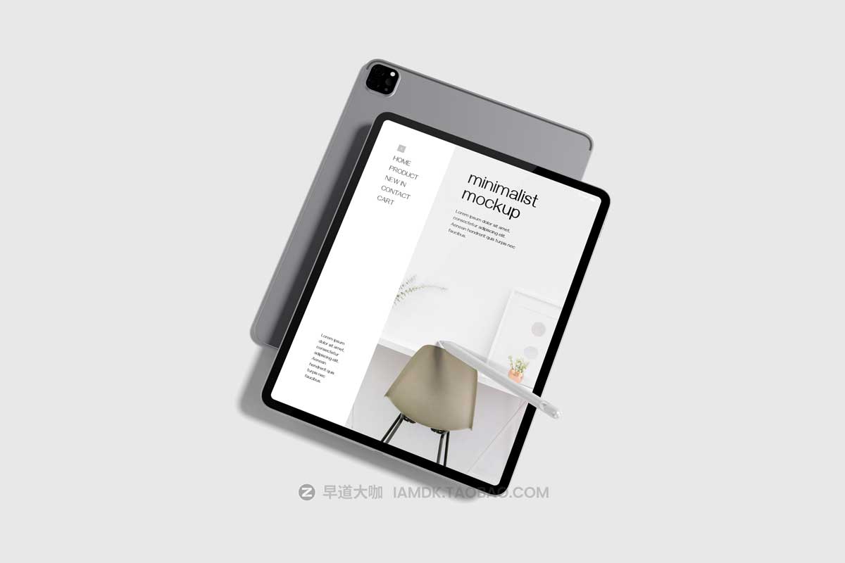 30款逼真苹果iPad平板电脑UI界面APP设计展示PSD样机模板素材 Tablet Pro Mockup_img_2