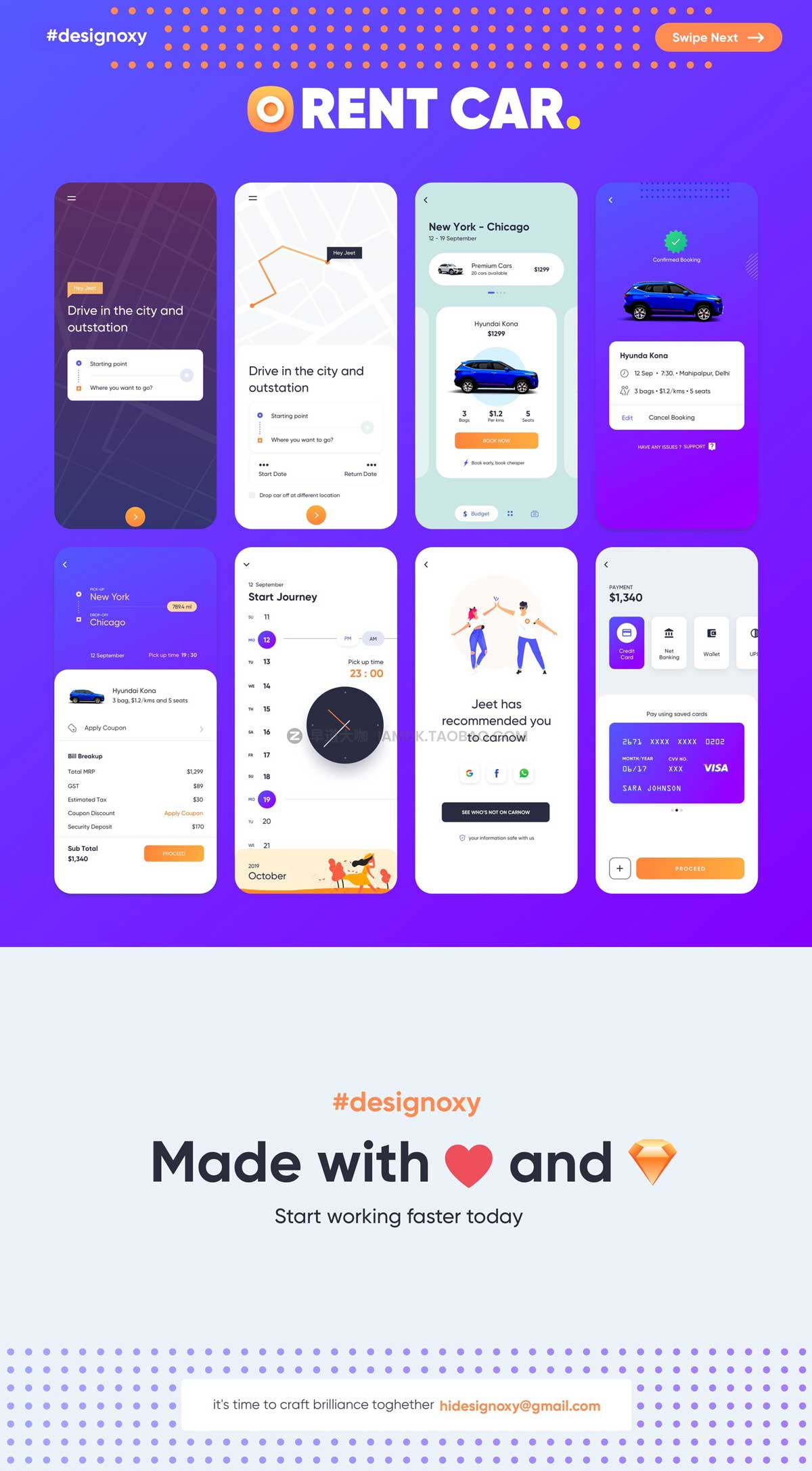 95屏在线卖车汽车租赁APP应用程序界面设计UI套件素材 Carnow - buy rent and sell mobile app UI kit_img_2