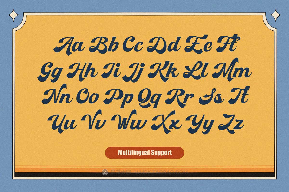 70年代复古俏皮卡通专辑封面标题贴纸设计英文字体安装包 Retro Sanderia - Groovy Font_img_2