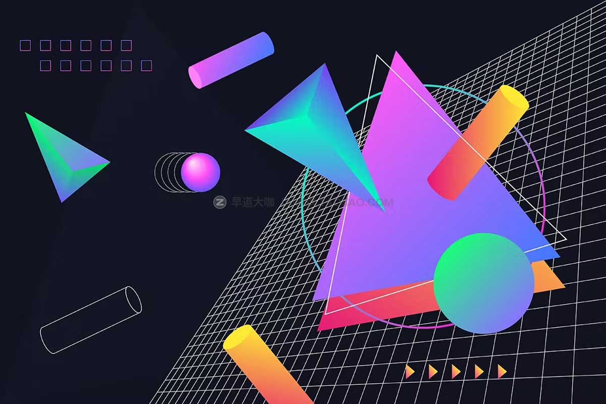 未来科幻抽象几何图形海报传单设计AI矢量背景图片素材 Futuristic Geometric Shapes Backgrounds_img_2