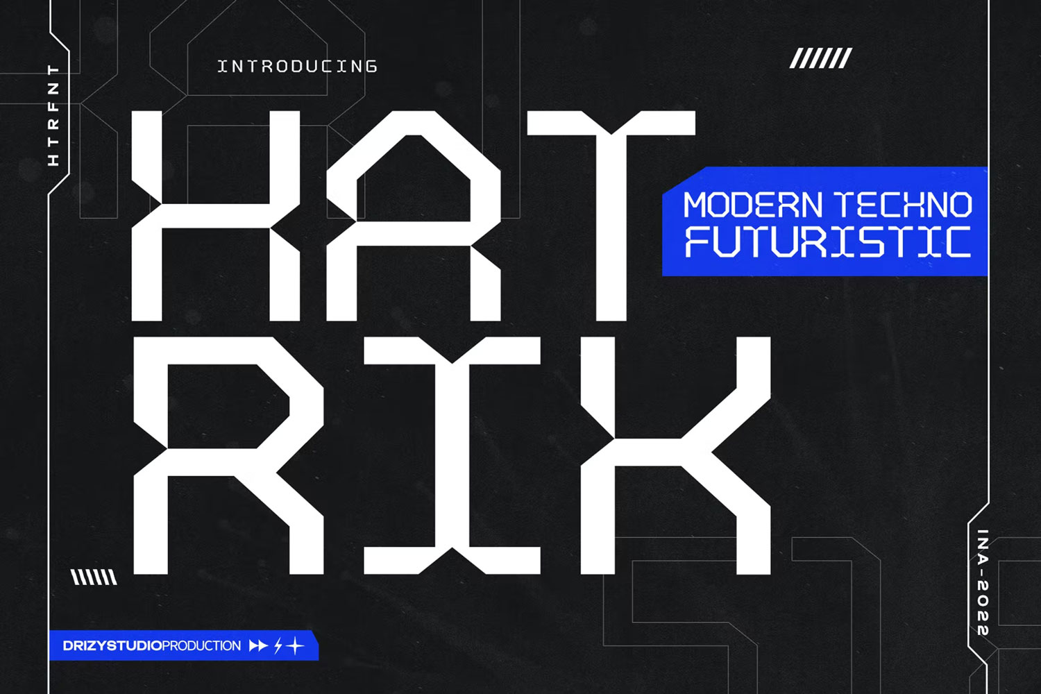 未来科幻机能工业风几何斜角无衬线英文字体安装包 Hatrik - Modern Futuristic Font_img_2