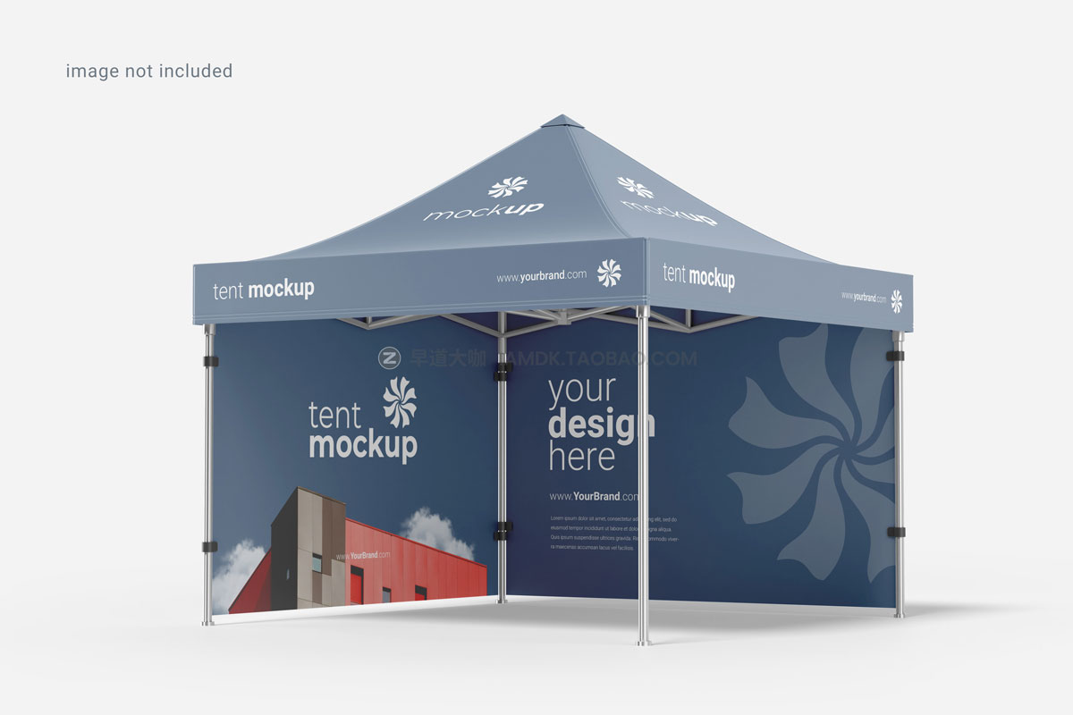 8款逼真展会帐篷图案设计展示贴图PSD样机模板 Display Tent Mockup_img_2