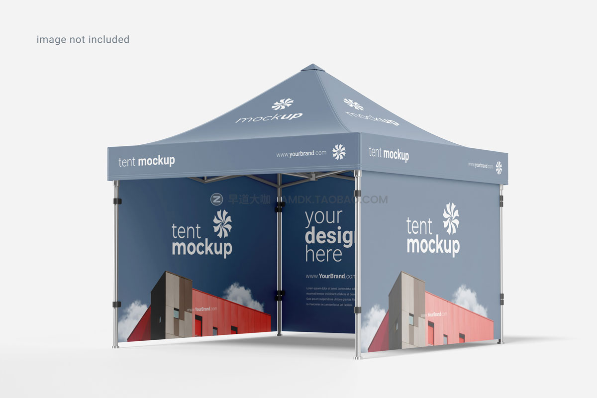 8款逼真展会帐篷图案设计展示贴图PSD样机模板 Display Tent Mockup_img_2