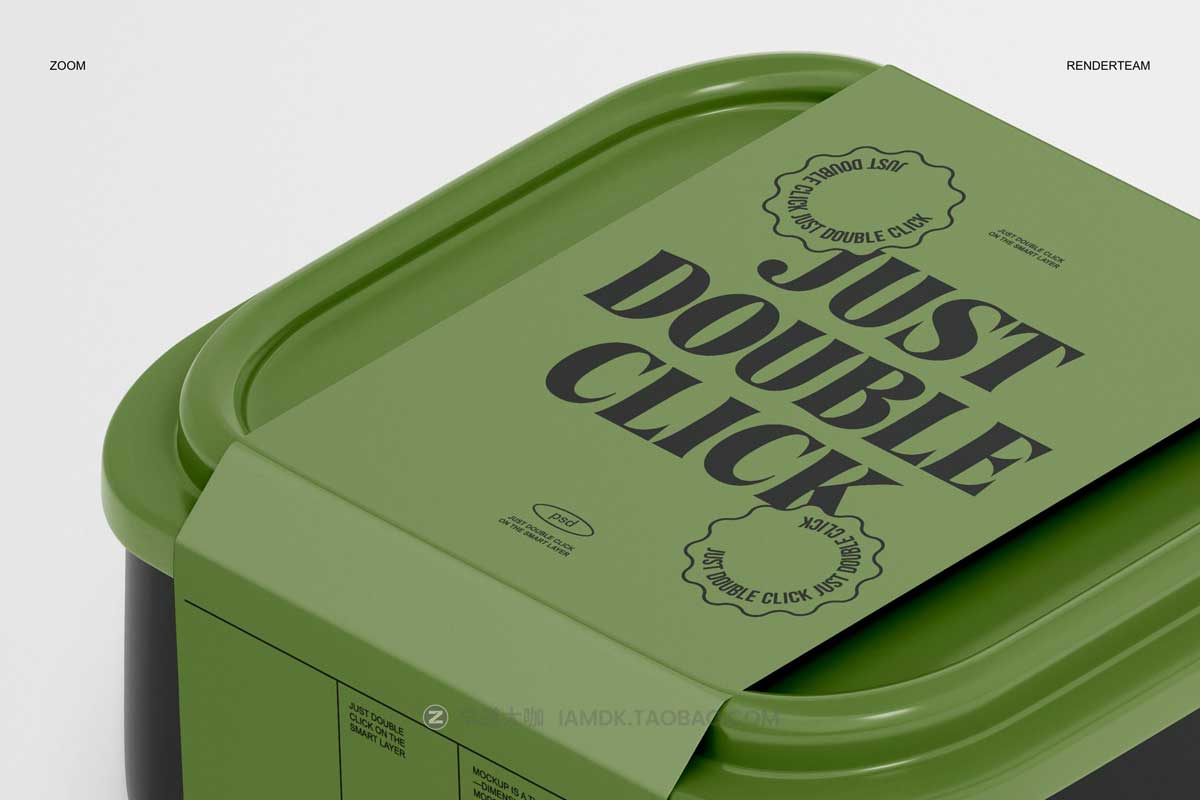 时尚美食食品水果外卖包装盒标签设计展示贴图PSD样机模板 Food Tray Box Mockup_img_2