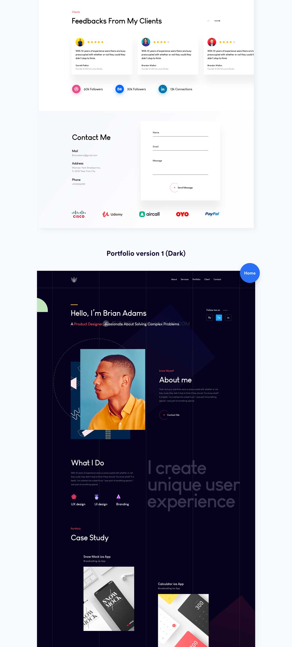 时尚创意摄影设计师作品集展示网站设计HTML模板素材 Sleek Portfolio HTML Template_img_2