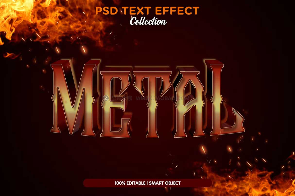 炫酷复古3D立体效果史诗电影游戏标题字体设计PS样机模板 3d darkside demon text effect template_img_2