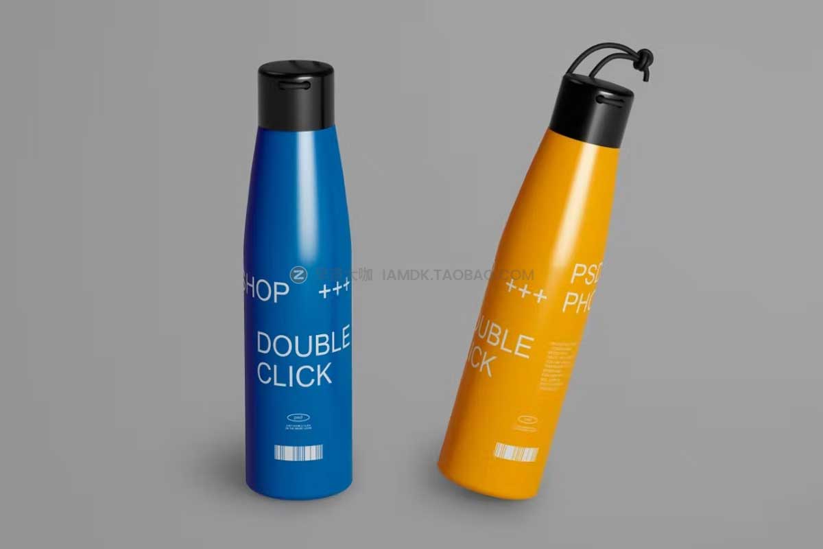 时尚逼真运动健身水杯水壶外观设计展示贴图PSD样机合集 Sport Bottle Mockup Set_img_2