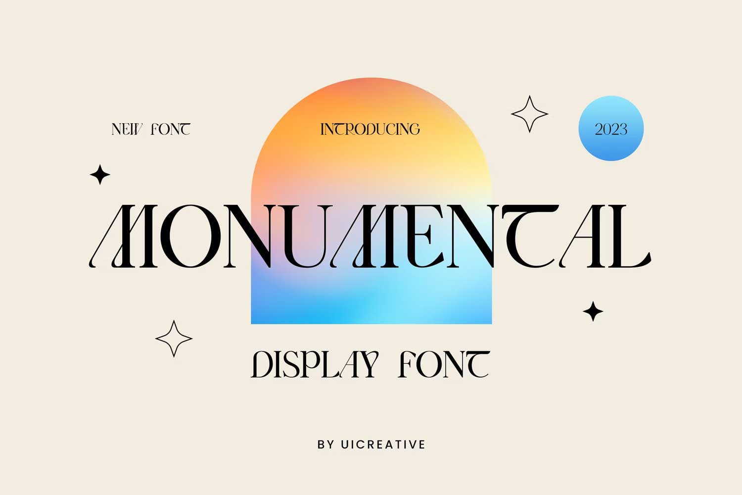 现代时尚女性化杂志海报排版标题logo设计衬线英文字体素材 Monumental Modern Display Serif Font_img_2