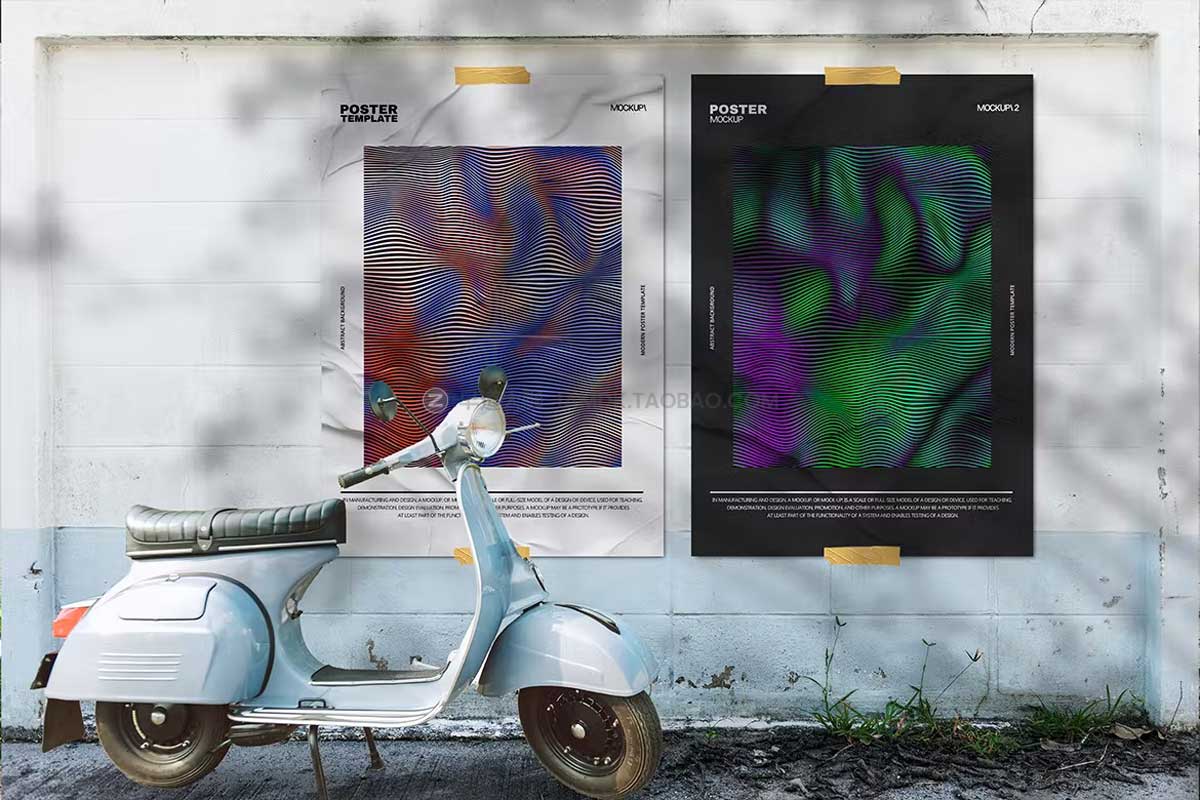 时尚城市街头墙贴宣传单海报设计展示贴图PSD样机模板 Street Wall Poster Mockups_img_2