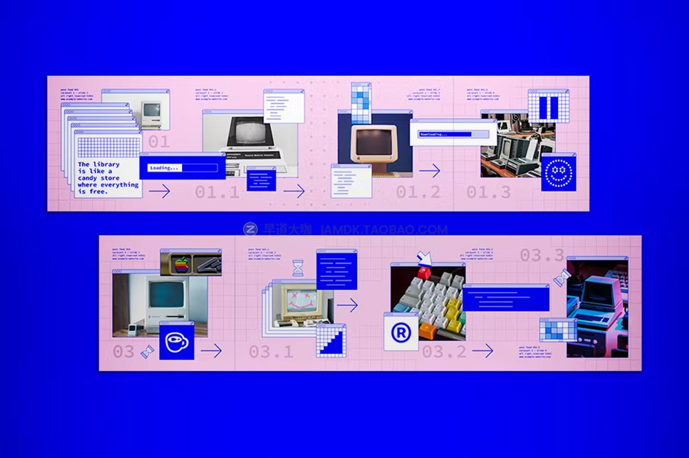 潮流复古win系统弹框Ins风品牌推广公众号推文排版电商海报设计AI矢量设计素材 Simple Retro Computer Carousel Social Media Pack_img_2